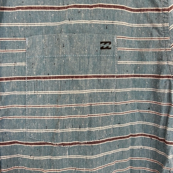 Men’s Billabong 1980s vintage blue striped button-up shirt. Men’s medium - Picture 3 of 4